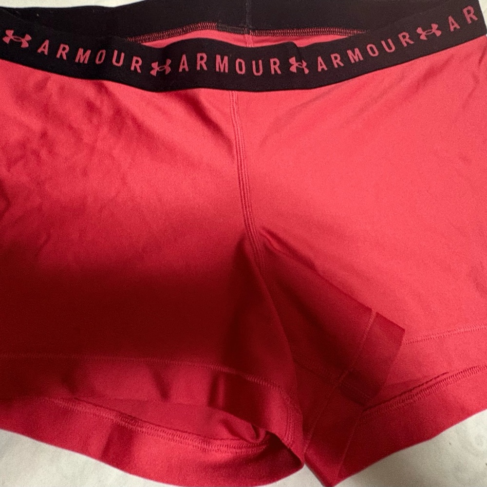 Under Armour Red Athletic Shorts Performance Fit